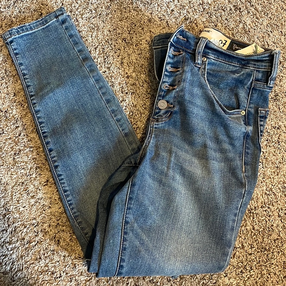 Blue High- Waisted Skinny Jeans